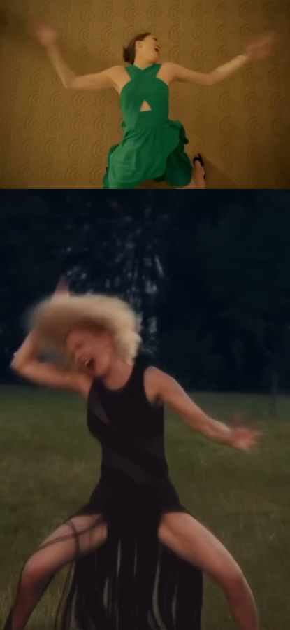 Porównanie kadrów ze spotu Kenzo i reklamy Edyty Pazury