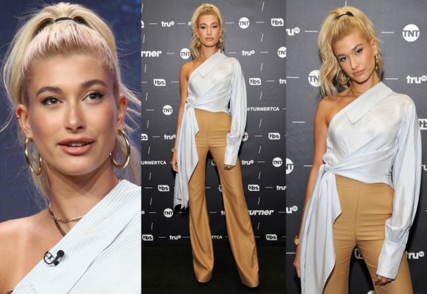 Hailey Baldwin odsłania ramię w kombinezonie za 5 tysięcy