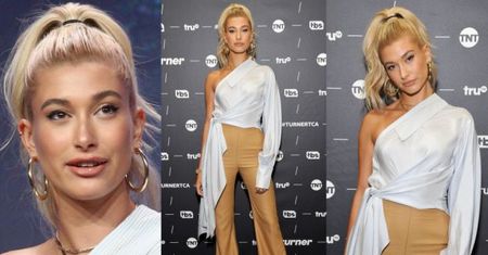 Hailey Baldwin odsłania ramię w kombinezonie za 5 tysięcy