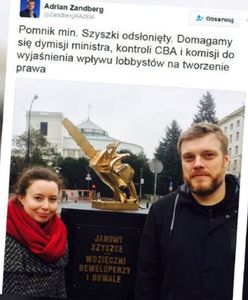 Złoty pomnik dla ministra Szyszki już stoi. Teraz pora na dymisję?