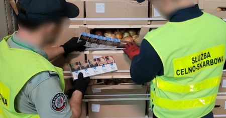 Jechał z Litwy z cebulą. Służby znalazły kontrabandę na 1,5 mln zł