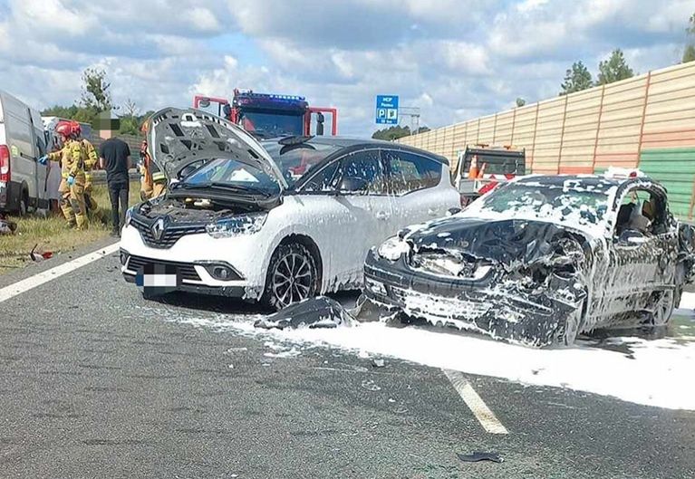 Wypadek na autostradzie A2