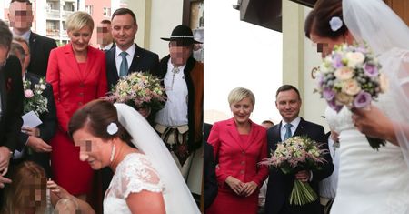Andrzej Duda z żoną na ślubie córki Beaty Kempy (ZDJĘCIA)