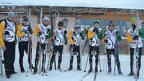 Trening żużlowców SPAR Falubazu Zielona Góra na nartach biegowych