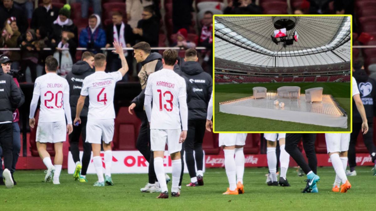 WP SportoweFakty / Na zdjęciu: reprezentacja Polski (WP SportoweFakty), na małym: studio TVP Sport (Twitter)