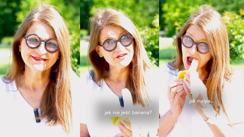 Irena Kamińska-Radomska uczy, jak JEŚĆ BANANA: "Nie jemy, jak małpa" (WIDEO)
