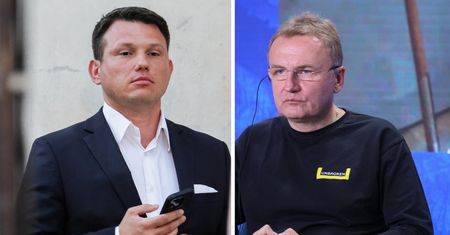 Ostry spór Mentzena z merem Lwowa. W tle pomnik Bandery