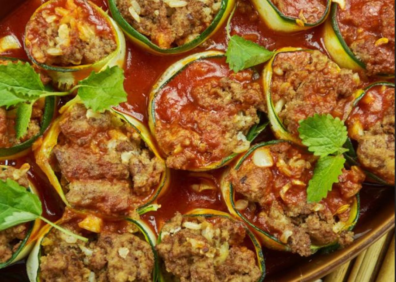 Rolled zucchini with meat is never boring.