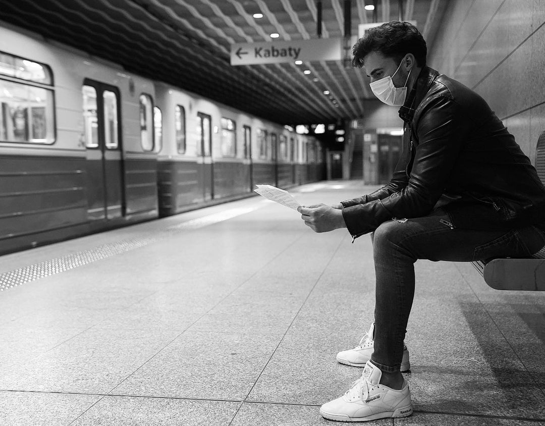 Jakub Kucner - akcja promująca jazdę komunikacją miejską