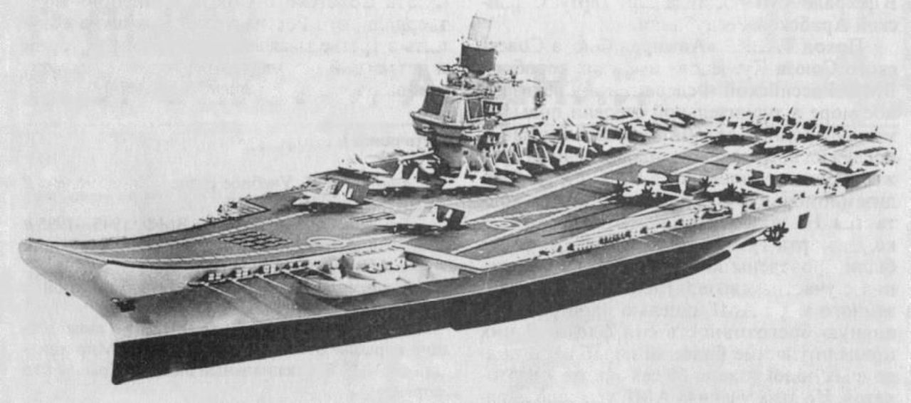 Sketch of the aircraft carrier Uljanowsk