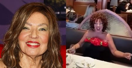 84-letnia Agnieszka Perepeczko w AFRO SZALEJE podczas kolacji na statku. Pasuje jej nowy fryz? (FOTO)