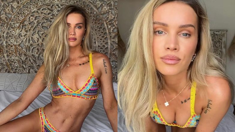Maffashion w kolorowym bikini KOTŁUJE SIĘ na hotelowym łóżku (ZD