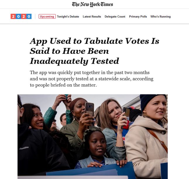 Marna aplikacja do głosowania online u Demokratów trafiła na pierwsze strony gazet