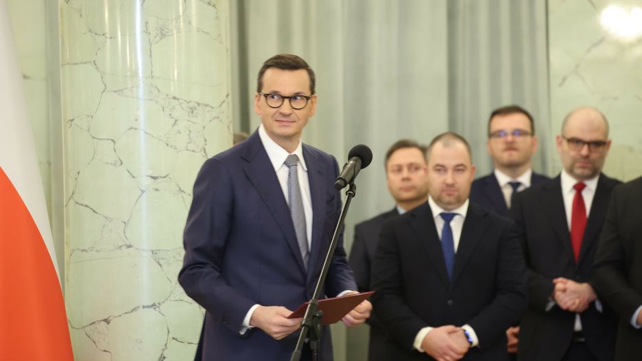Zaprzysi??enie rz?du Mateusza Morawieckiego
27.11.2023 Warszawa Palac Prezydencki. Zaprzysiezenie rzadu Mateusza Morawieckiego 
fot Jacek Dominski/REPORTER
n/z: , Mateusz Morawiecki,
Jacek Dominski/REPORTER