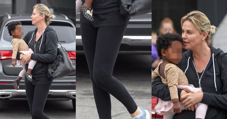 Odchudzona Charlize Theron całuje córkę (ZDJĘCIA)