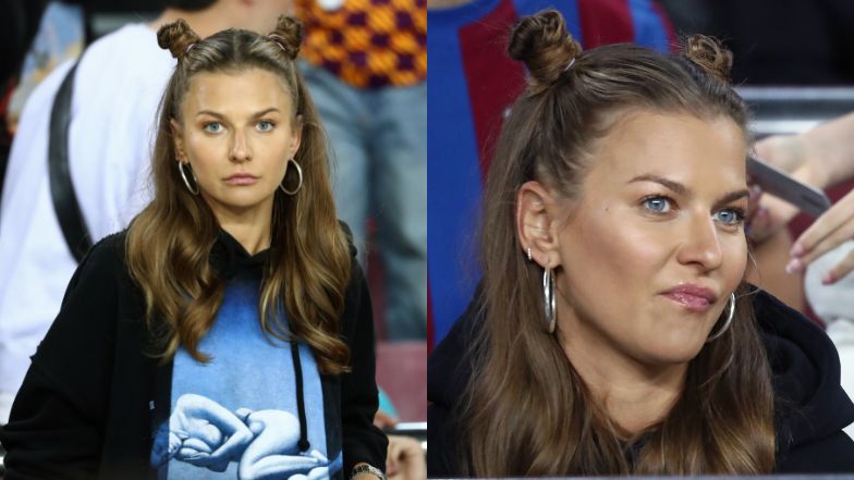 Anna Lewandowska kibicuje Robertowi z trybun Camp Nou
