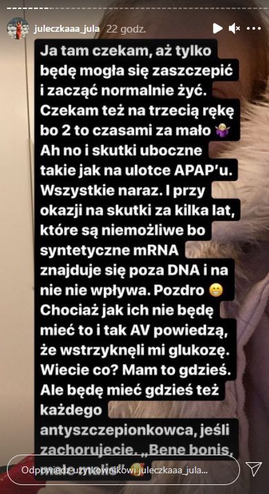 Screen z relacji Wróblewskiej