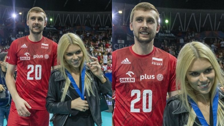 Żony i partnerki gratulują siatkarzom po meczu Polska - Serbia