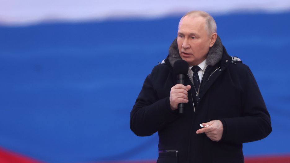 Władimir Putin na stadionie w Łużnikach