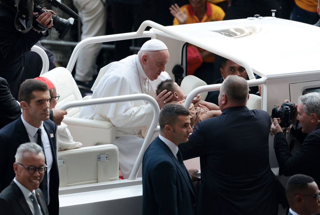 Pope Francis during a pilgrimage in Jakarta