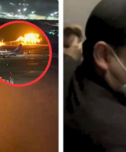 Samolot w ogniu na lotnisku w Tokio. Pasażer nagrał, co działo się w środku