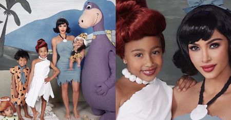 Halloween 2019. Kim Kardashian z rodziną pozują w strojach FLINSTONÓW. "Yabba Dabba Doo!" (FOTO)