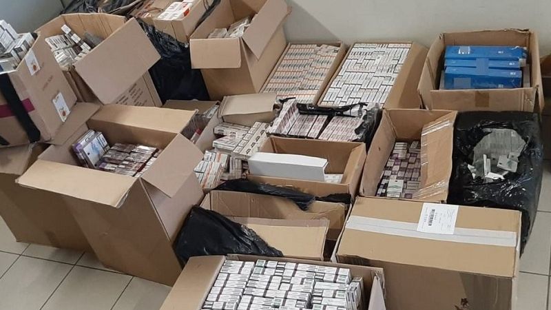 Nielegalne papierosy ukryte w garażu | fot. KMP Lublin