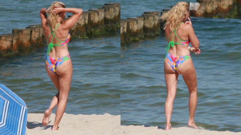 Anna Kalczyńska na plaży