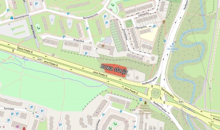 Lokalizacja nowej stacji paliw przy ul. Jana Pawła II w Lublinie | fot. Open Street Map