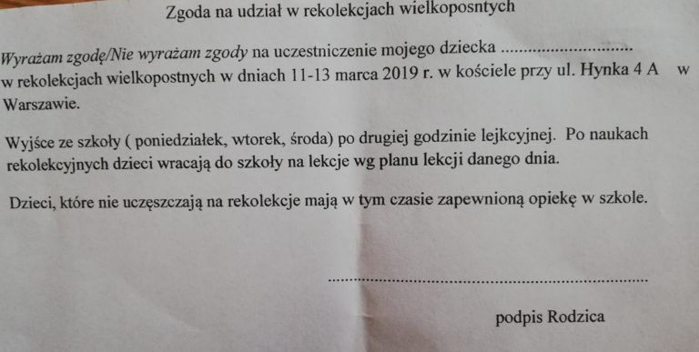 Tej treści oświadczenie jest niezgodne z prawem
