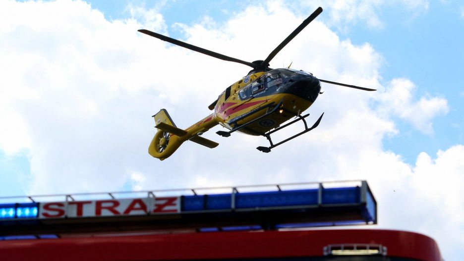 Na miejsce przyleciał śmigłowiec Lotniczego Pogotowia Ratunkowego