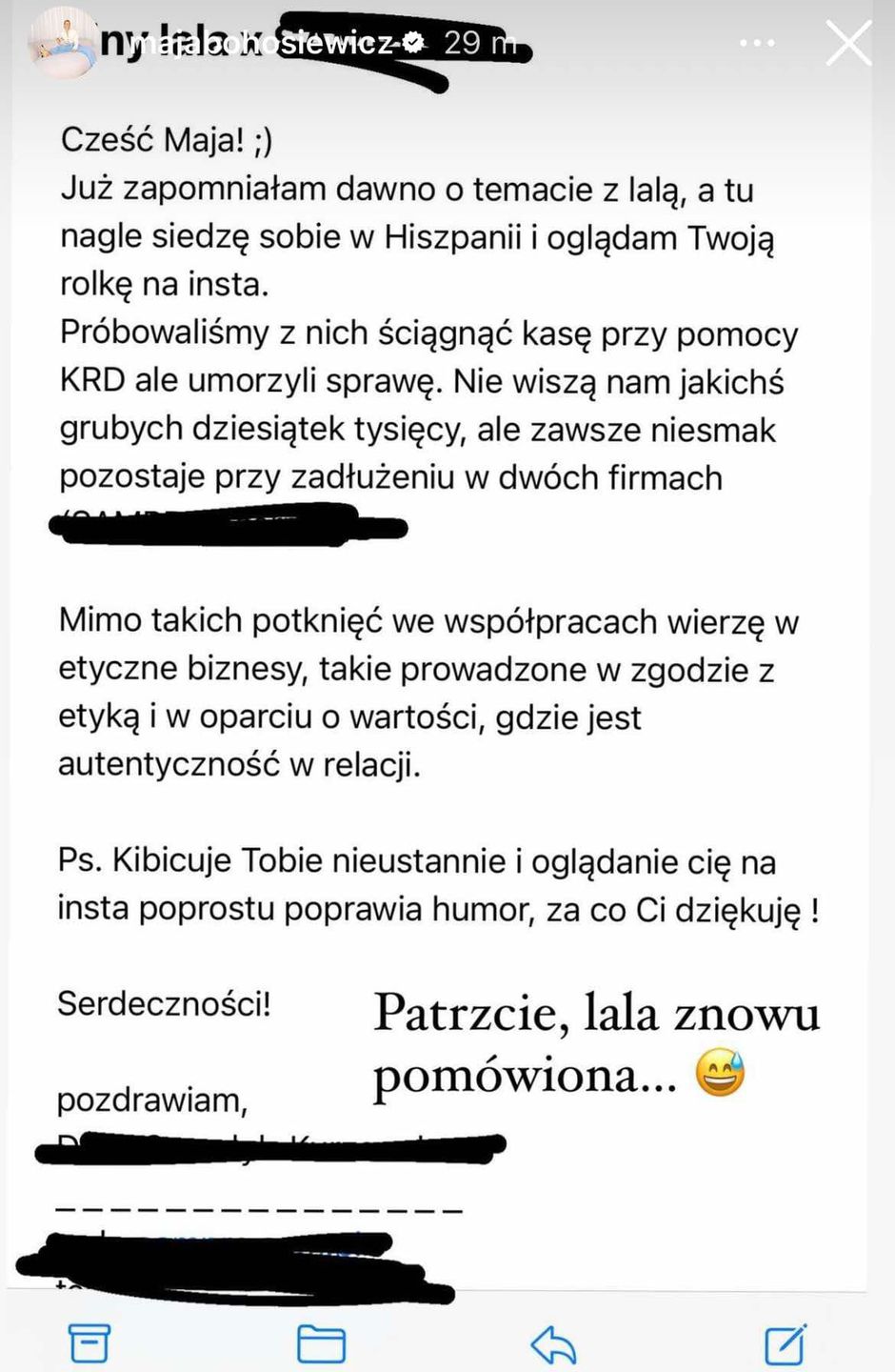 Maja Bohosiewicz ujawniła wiadomości od rzekomo oszukanych osób