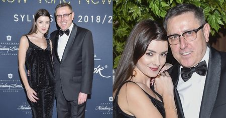 Andrzej Sołtysik i jego młoda żona pozdrawiają z imprezy w Zakopanem