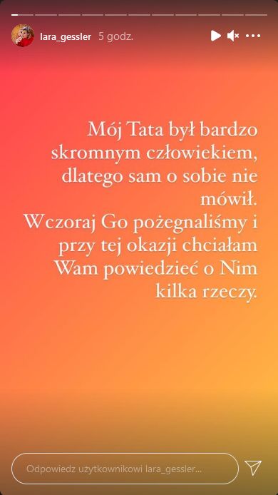 Lara Gessler wspomina ojca