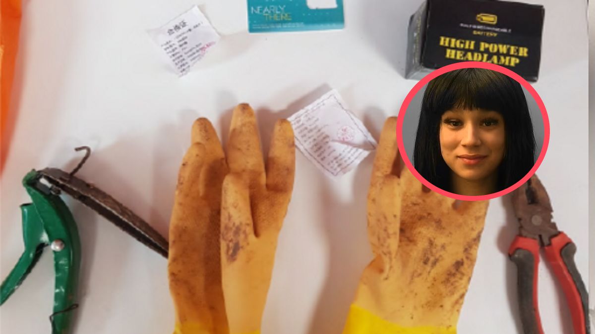 Przedmioty, znalezione w domu kobiety i ona sama.