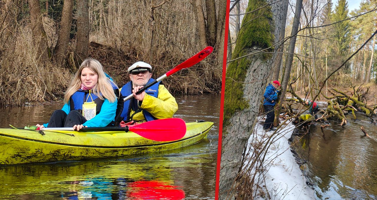 Kajakarze pożegnali zimę na rzece Piławie
