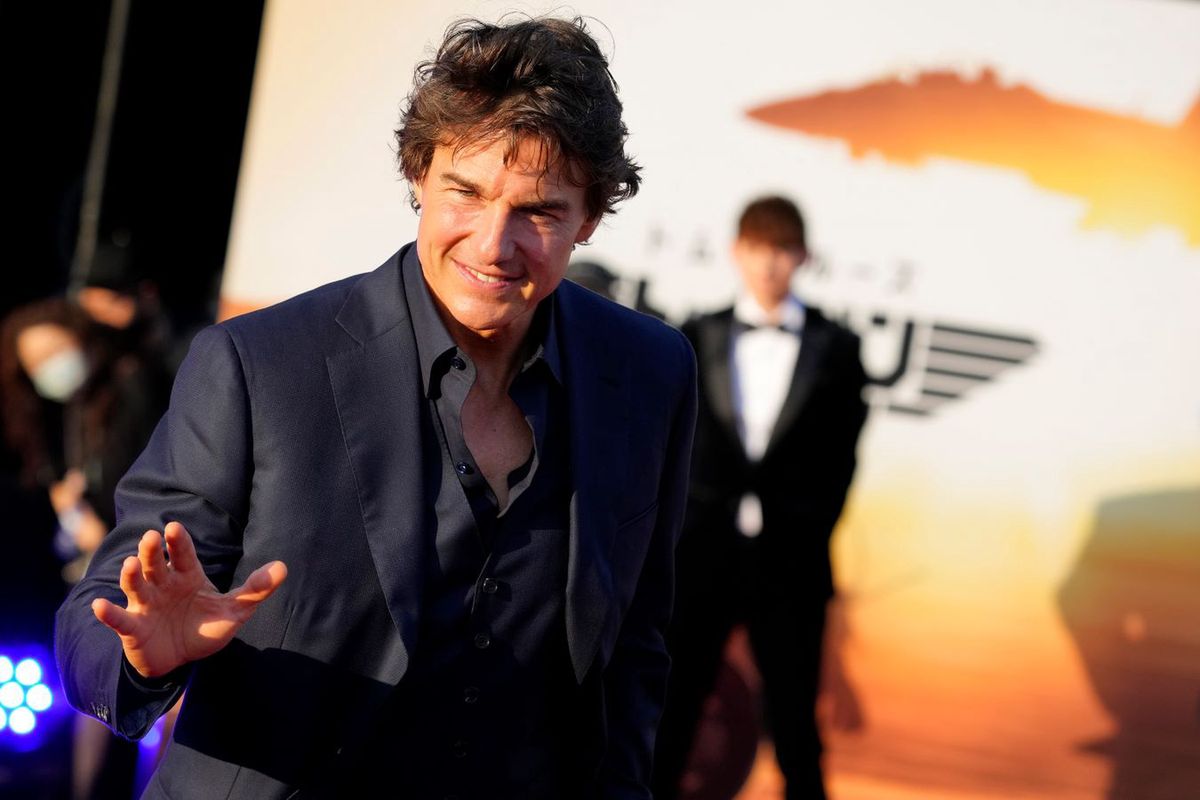 Tom Cruise na premierze "Top Gun: Maverick"