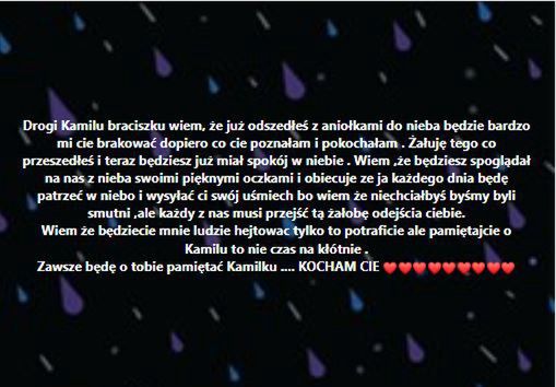 Siostra Kamila zamieściła w sieci poruszający wpis