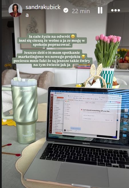 Sandra Kubicka pracuje nawet w święta 