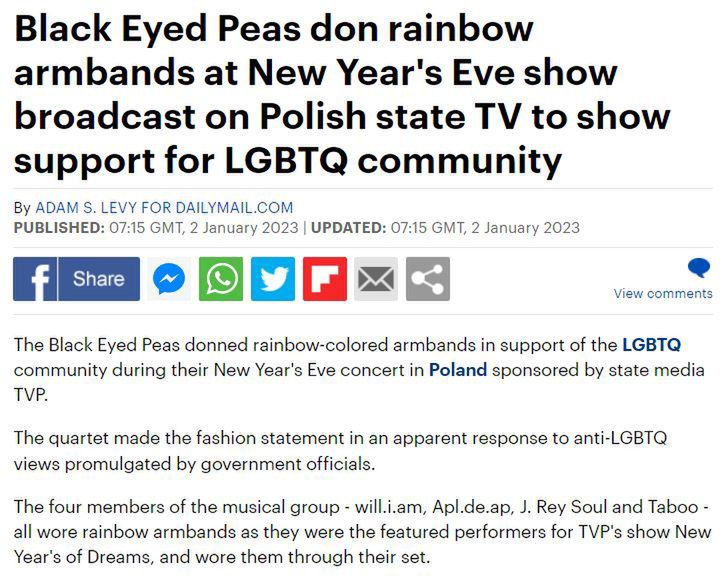Nagłówki zagranicznych mediów o występie Black Eyed Peas w Zakopanem