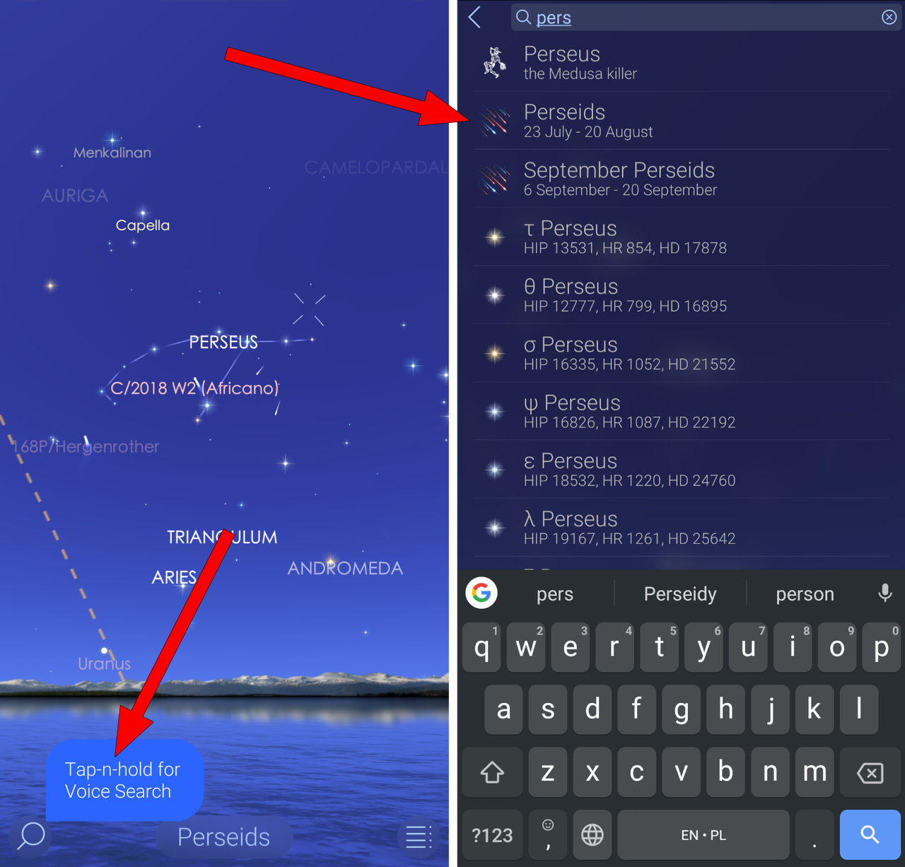 Star Walk 2 ułatwi znalezienie Perseusza, Perseidów i wielu innych obiektów na niebie