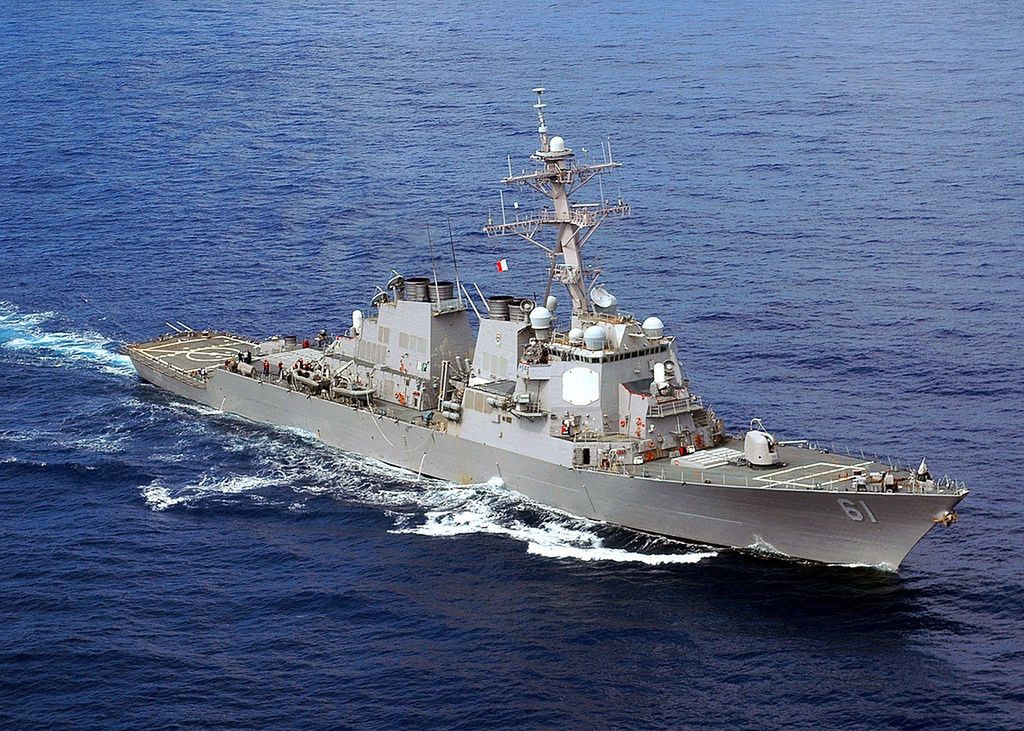 U.S. Navy Sets Destroyers On Standby For Possible Strike On SyriaAT SEA - SEPTEMBER 4, 2008:  In this handout released by the U.S. Navy, the U.S. Navy guided-missile destroyer USS Ramage (DDG 61) is underway in the Atlantic Ocean September 4, 2008 at sea. In a response to a alleged chemical weapons attack on its own people by the Syrian regime the USS Mahan, the USS Barry, the USS Ramage, and the USS Gravely, all Arleigh Burke-class destroyers carrying Tomahawk land-attack missiles, are en route or in position in the eastern Mediterranean for a possible strike on Syrian military assets on August 28, 2013.  (Photo by U.S. Navy via Getty Images)U.S. NavyArleigh Burke-class, Tomahawk cruise missiles, attack, boat, defense, destroyers, military, missle, positioned, ship, syria
