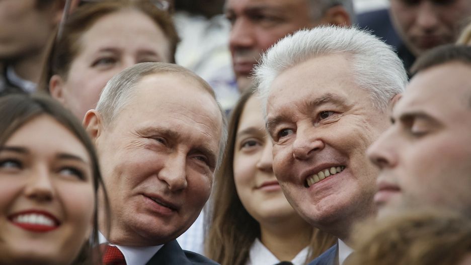Władimir Putin i mer Moskwy Siergiej Sobianin