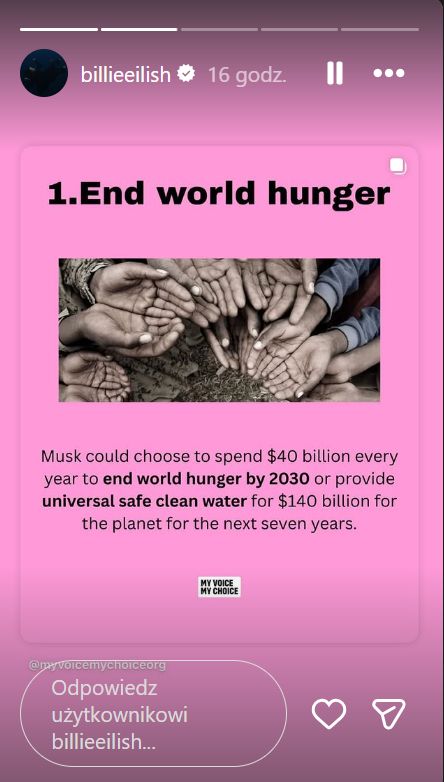 Billie Eilish krytykuje Elona Muska