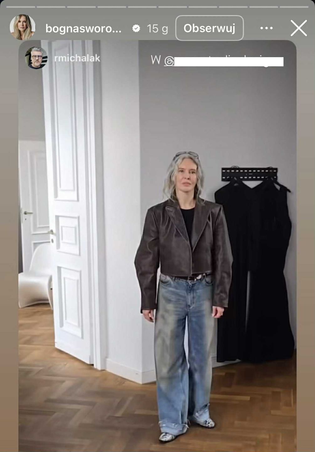 Bogna Sworowska uwielbia szerokie jeansy 
