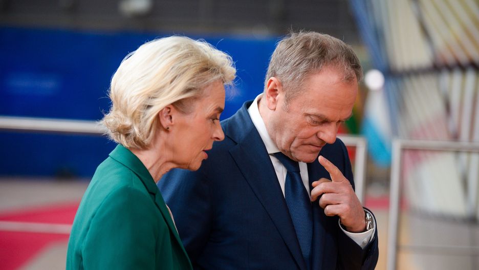 Ursula von der Leyen, Donald Tusk w 
Brukseli