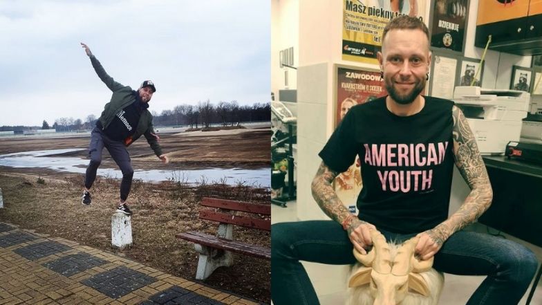 Mateusz Borkowski z "Gogglebox" pokazuje zdjęcie sprzed metamorfozy