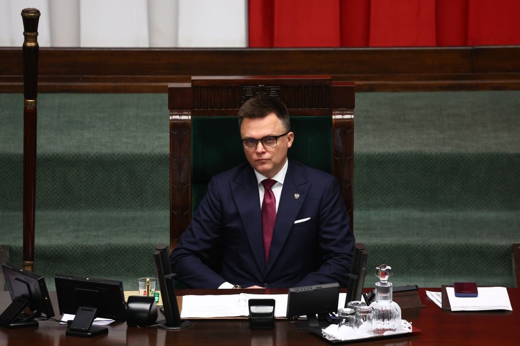Polish PM Donald Tusk Speech About The EU Security
Polish Marshal of the Sejm Szymon Holownia during the Polish parliament meeting in Warsaw, Poland on March 7, 2025. (Photo by Jakub Porzycki/NurPhoto via Getty Images)
NurPhoto
polish political event., jakub porzycki, assembly, polish legislative, parliament, legislative, parliamentary meeting, legislative session, sejm, political event, polish government, eu, nurphoto, polish assembly, polish, session, legislative meeting, political leader, legislative body, government assembly, warsaw meeting, march 7, parliamentary session, polish parliament, polish politics, szymon holownia
