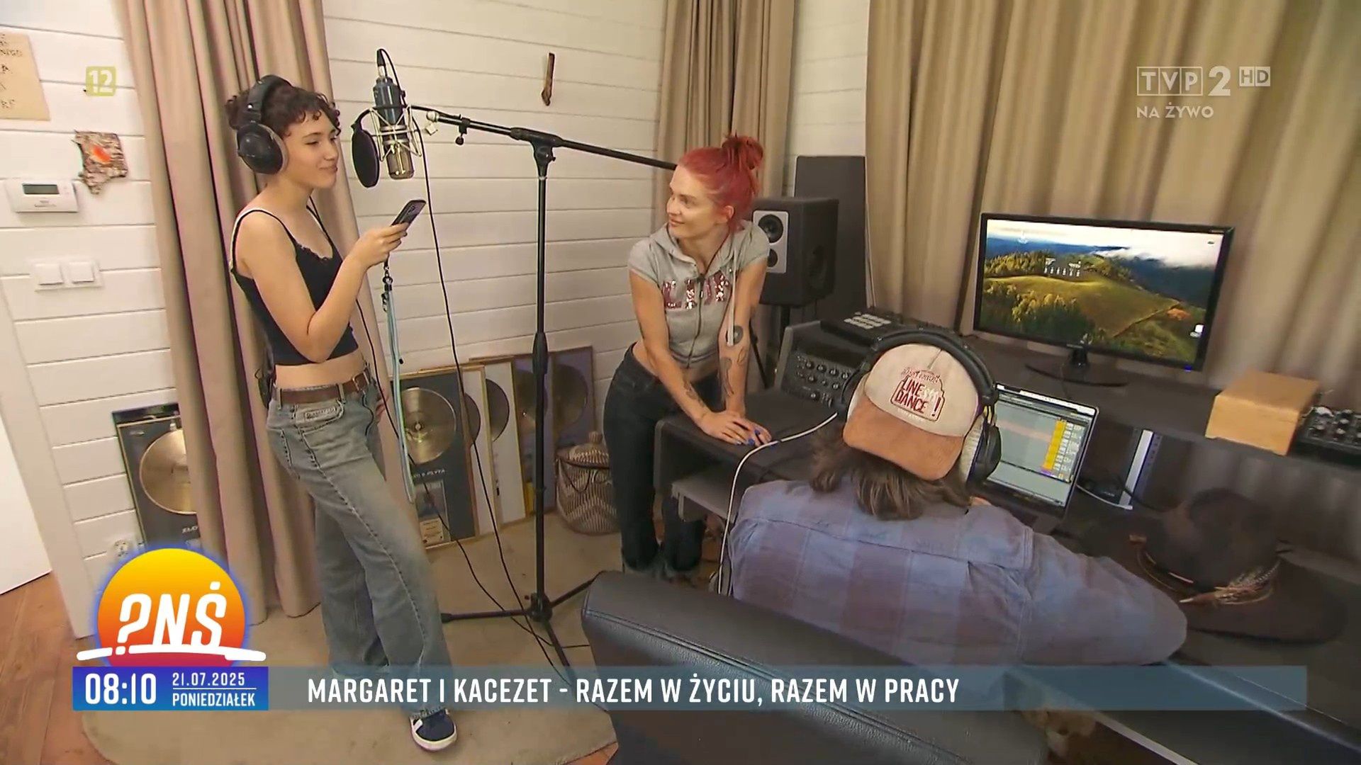 Margaret z mężem i pasierbicą w "Pytaniu na Śniadanie"