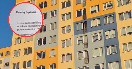 Sąsiedzi zostawili kartkę pod drzwiami. "Chcielibyśmy przeprosić"